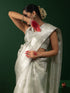Sage Green & Silver Silk Zari Saree with Blouse Fabric